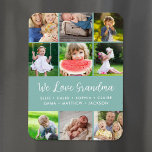 Custom Grandkids Names 9 Photo Collage Magnet<br><div class="desc">Custom printed photo magnets personalized with your family photos and text. Add your grandchildren's names or other custom text with space for 9 square photos. Use the design tools to choose any background colour, add more photos and edit the text fonts and colours to create a unique one of a...</div>