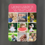 Custom Grandkids Names Instagram 9 Photo Collage Magnet<br><div class="desc">Custom printed photo magnets personalized with your family photos and text. Add your grandchildren's names or other custom text with space for 9 square Instagram photos. Use the design tools to choose any background colour, add more photos and edit the text fonts and colours to create a unique one of...</div>