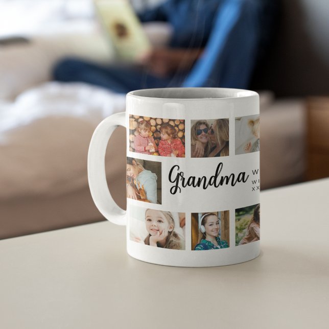 Custom Grandma 18 Photo Collage Coffee Mug (Creator Uploaded)