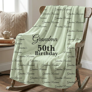 Custom Grandma 50th birthday personalized name  Sherpa Blanket