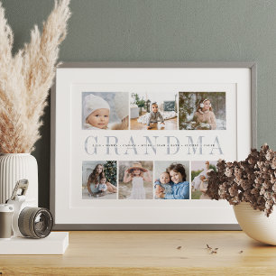 Custom Grandma 7 Photo Grandchildren Collage Print