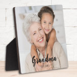 Custom Grandma Established Modern Script Photo Plaque<br><div class="desc">Grandma Established Modern Script Photo Plaque. To customize,  replace the photos and change the year.</div>