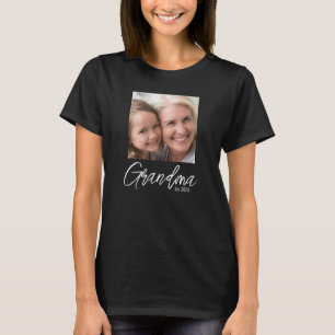 Custom Grandma Established Photo T-Shirt