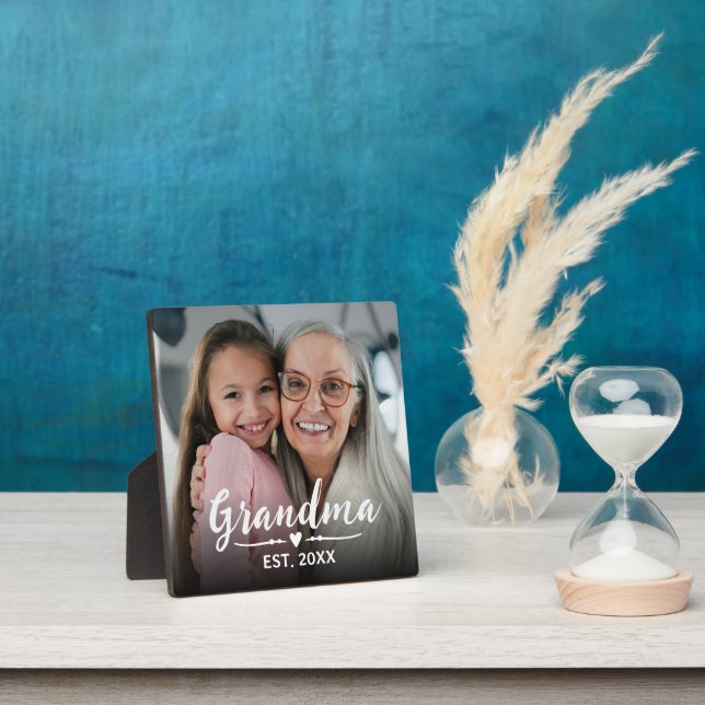 Custom Grandma Established White Script Plaque (Insitu)