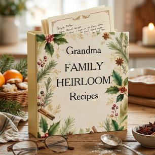 Custom Grandma Family Heirloom Personalized Recipe Binder