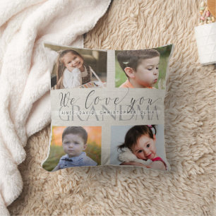 Custom Grandma Grandchildren Photos Throw Pillow