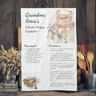 Custom Grandma Mom Recipes Sugar Cookies Keepsake Kitchen Towel