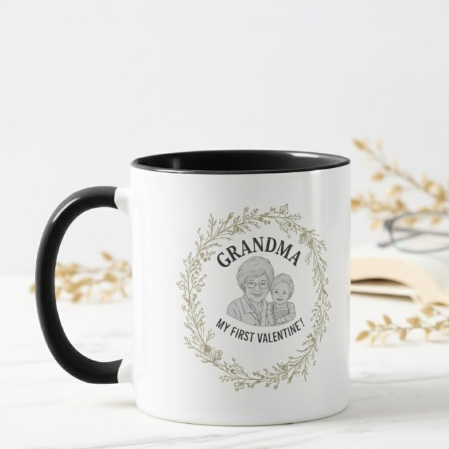 Custom Grandma "My First Valentine" Illustration C Mug (Creator Uploaded)