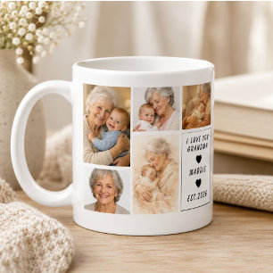 Custom Grandma Photo Collage Grandparents Day Coffee Mug