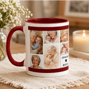 Custom Grandma Photo Collage Grandparents Day Mug