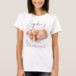 Custom Grandma Photo T-Shirt<br><div class="desc">Custom Photo Baby Grandma tshirt makes a wonderful gift for new Grandmas.</div>