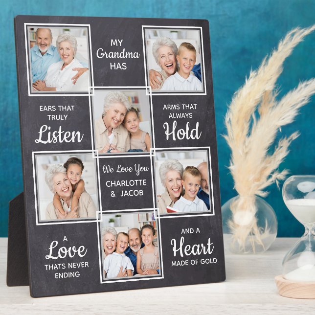 Custom Grandma Unique Photo Collage Plaque (Creator Uploaded)