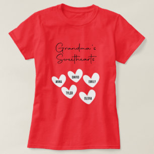  Custom Grandma with Grandkids Name T-Shirt