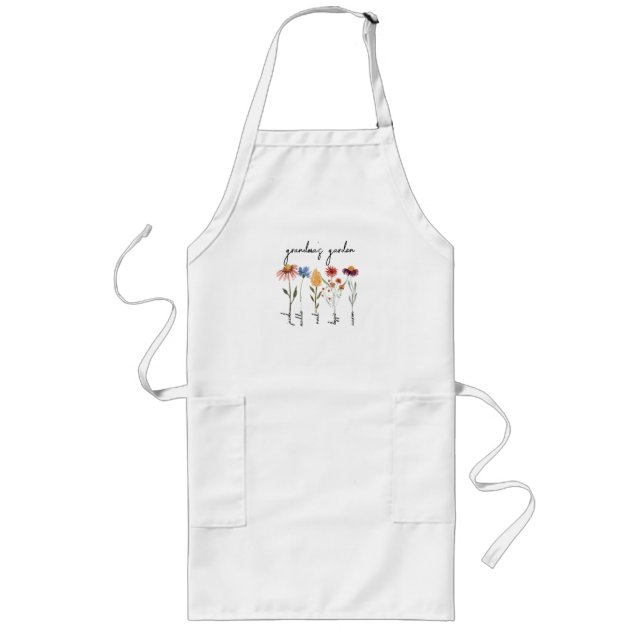 Custom Grandma's Garden Personalized Birthday  Long Apron (Front)