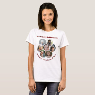Custom Grandmother/children 7 Circle Photo Collage T-Shirt