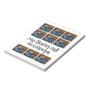 Custom Grandpa 9 Photo Collage Notepad