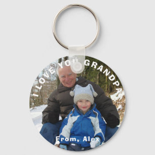 Custom Grandpa Keychain, I Love You Grandpa Photo Keychain