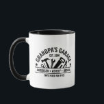 Custom Grandpas Garage Funny Mechanic Grandpa Mug<br><div class="desc">Custom Grandpa's Garage Coffee Mug with Kids’ Names and Year! Perfect for the handy grandfather who fixes everything. A fun,  personalized gift for Father’s Day,  birthdays,  a gift for grandpa,  or your favourite DIY legend.</div>