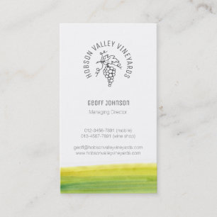 Custom grapes vineyard wine business card