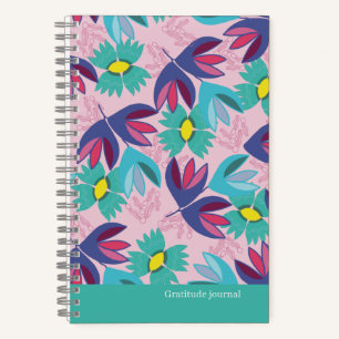 Custom gratitude journal floral vert rose joli