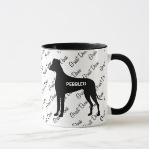 CUSTOM Great Dane Dog Silhouette Mug