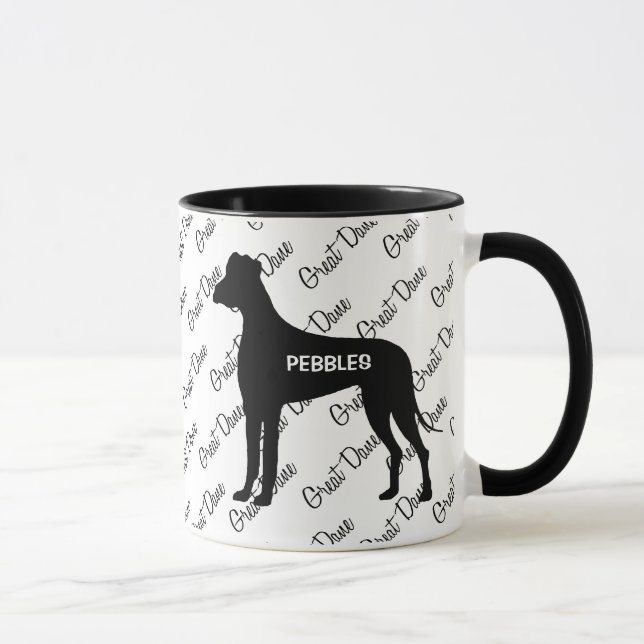CUSTOM Great Dane Dog Silhouette Mug (Right)