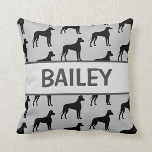 Custom Great Dane Dog Silhouette Throw Pillow