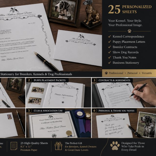 Custom Great Dane Professional Kennel Stationery Flyer (Creator Uploaded)