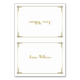 Custom Great Gatsby Gold Art Deco Place Cards