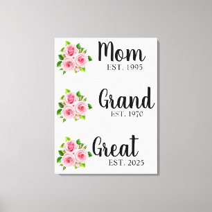 Custom Great Grandma  Personalized Grandma Canvas Print