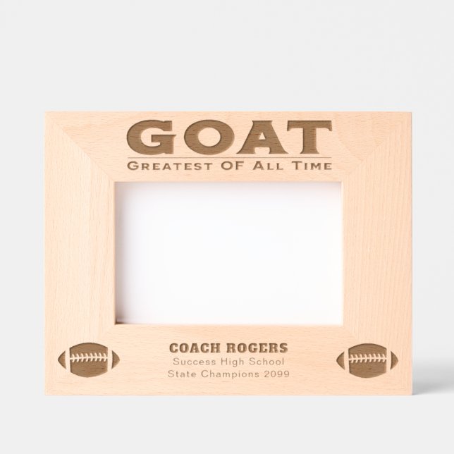 Custom Greatest Team Football Coach Etched Frames (Front)