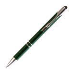Custom Green Aluminum Ball Point Pen w/Stylus<br><div class="desc">This B203 Style Promotional Click Activated Ball Point Pen with a Stylus end cap has a Green aluminum body and features a sleek looking clip with chrome colour plastic fittings and a Green Medium Parker Style Ball Point refill. The Stylus is perfect for all iPads, iPhones, Androids and all similar...</div>