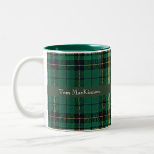 Custom Green and Black Tartan  Two-Tone Coffee Mug