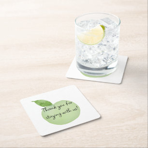 Custom Green Apple Disposable Coasters