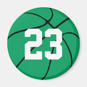 Custom Green Basketball Round Fridge Magnet