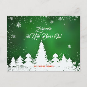 Custom, green basque Navidad Christmas greeting: Holiday Postcard