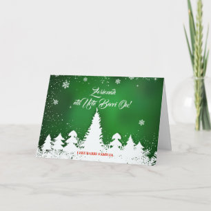 Custom, green basque Navidad Christmas greeting: t Holiday Card