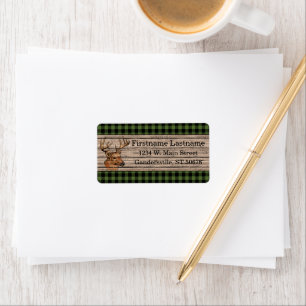Custom Green Black Country Check Tartan Pattern Label