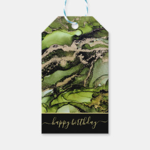 Custom Green Black Gold Unique Gift Tags