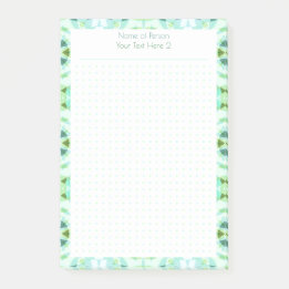 Custom Green Blue Dot Grid Student Gift Planner Post-it Notes