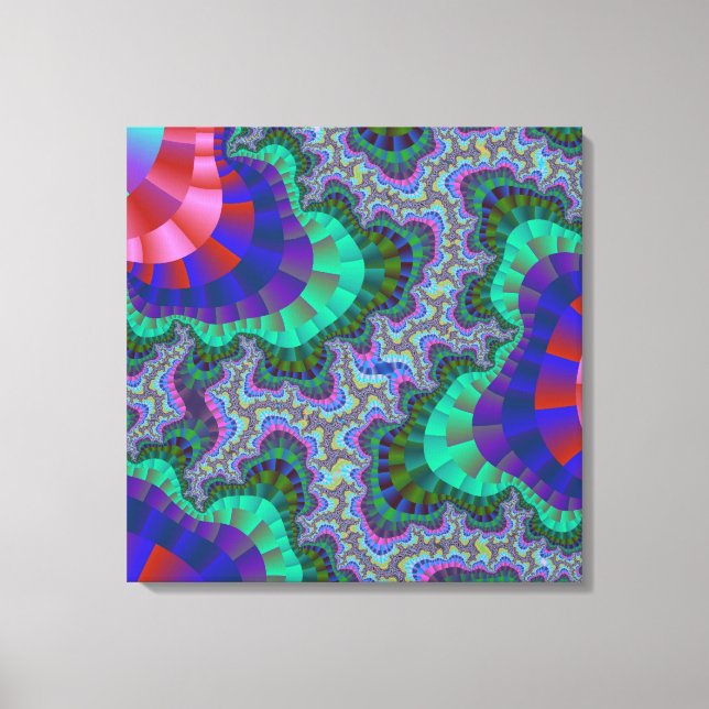 Custom Green Blue Gear Canvas Art (Front)