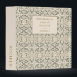 Custom Green Botanical Vintage Family Recipe Binder<br><div class="desc">Organize your kitchen favourites with this personalized recipe binder featuring a charming green and cream vintage botanical pattern. Designed for home cooks and food-loving families, this binder makes a thoughtful gift for newlyweds, parents, or anyone building their own recipe collection. Customize the text to include your family name or volume...</div>