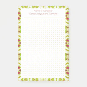 Custom Green Brown Dot Grid Garden Layout Plan Post-it Notes