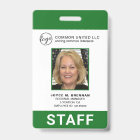 Custom Green Business Logo Employee Photo ID