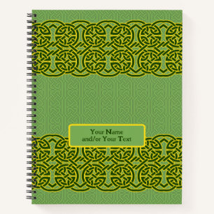 Custom Green Celtic Knotwork Spiral Notebook