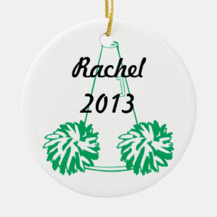 Custom Green Cheerleading Ornament