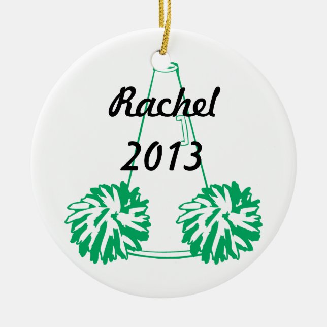 Custom Green Cheerleading Ornament (Front)
