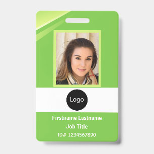 custom green company employee Photo, Logo, Code Badge