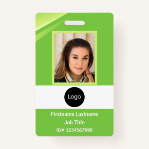 custom green company employee Photo, Logo, Code Badge