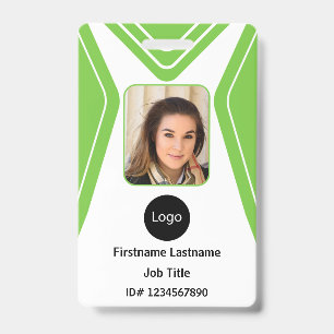 custom green company employee Photo, Logo, Code Badge